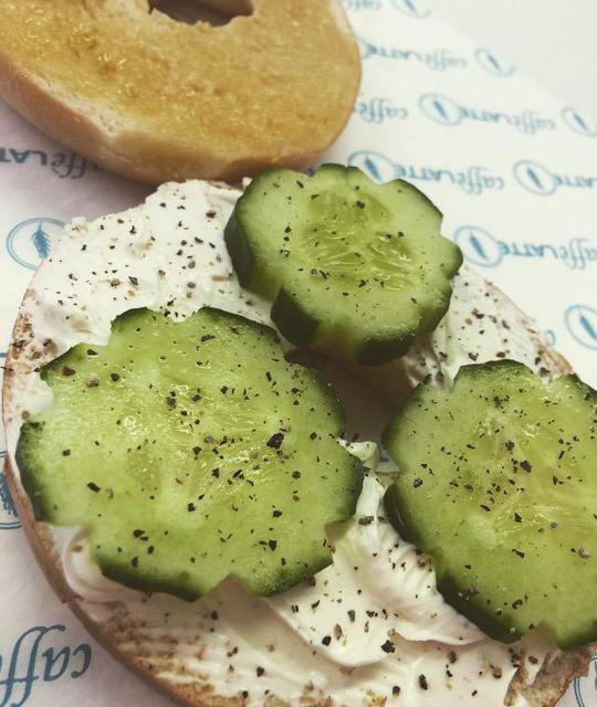 Cream Cheese & Cucumber Bagel