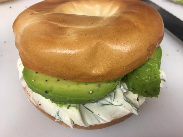 Bagel Special - Cream Cheese, Dill & Avocado, Rocket & Optional Smoked Salmon & A Squeeze Of Lime