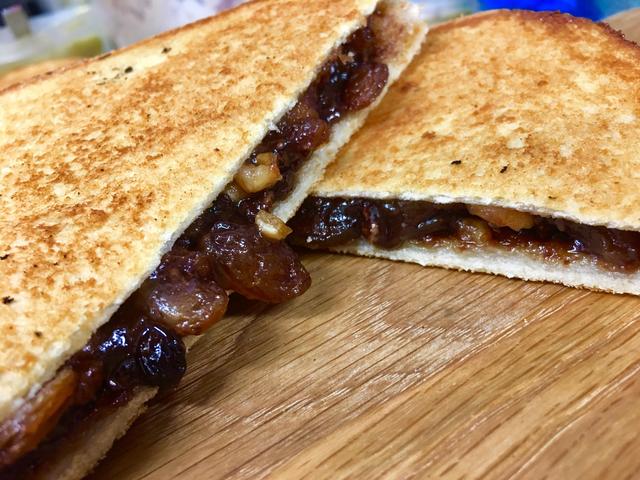 Special Taste of Christmas - Ruby Port Mincemeat With Chopped Walnuts & Nutella - Toasted Sandwich
