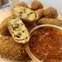 Twelve Homemade Chorizo & Parmesan Crusted Croquettes with Tomato & Basil Dipping Sauce